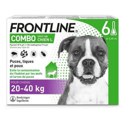 Antiparasite pour chien Frontline de 20/40 kg Combo Spot On (x6)