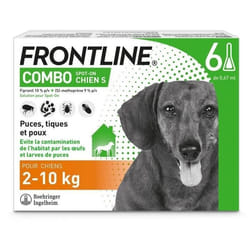 Antiparasite pour chien Frontline de 2/10 kg Combo Spot On (x6)