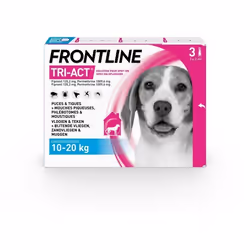 Frontline Tri-Act chien - Anti-puces anti-tiques pour chien M - 10-20kg - 3 pipettes