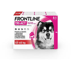 Frontline Tri-Act chien - Anti-puces anti-tiques pour chien XL - 40-60kg - 6 pipettes