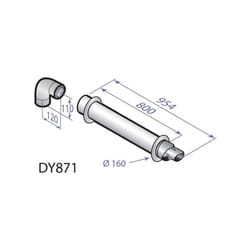 De Dietrich - Accessoires ø 60/100 mm. Fumisterie PPs pour Naneo.... - Ventouse horizontale avec coude.Colis : DY871