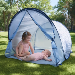 BabyMoov A038216 pare-soleil pour bébé Polyester Bleu, Blanc
