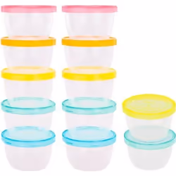 Badabulle Lot de 12 badabowls, Ensemble de bols, Bleu, Vert, Orange, Rouge, Transparent, Jaune, Polypropylène (PP), Garçon/Fi ...