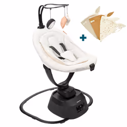 BabyMoov Balancelle Swoon Evolution x Babyatoutprix, Transat pour bébé, Intérieure, Coton, Elastane, Polyester