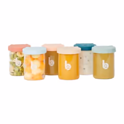 BabyMoov Pots conservation en verre ISY BOWLS, Vase, Rond, 0,25 L, Transparent, Verre, Silicone
