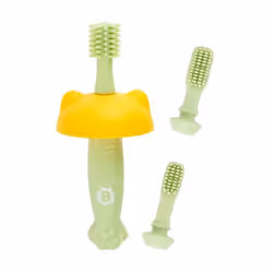 Badabulle Brosse à dent évolutive en silicone, Brosse à dents, Bébé, Vert, 0,5 an(s), 1,5 an(s), Silicone
