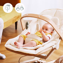 BabyMoov A012902 accessoire de balançoire et de transat pour bébé Bar à jouets Vert, Blanc, Bois Coton, Bois - Vue supplémentaire 3