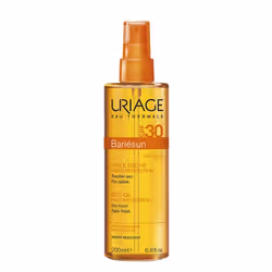 Uriage Bariésun, Huile de protection solaire, Visage, cheveux et corps, Spray, Lumineux, Lissage, Peau sensible, 200 ml