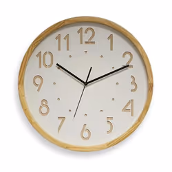 Orium HORLOGE SILENCIEUSE OSLO, Mur, Mechanical clock, Rond, Blanc, Bois, Bois, Adultes