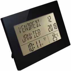 Caractéristiques de l'horloge calendrier radio-contrôlée Memento - Orium : Modèle : horloge calendrier radio-contrôlée Affich ...