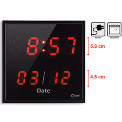 Horloge LED date - Rouge - Orium