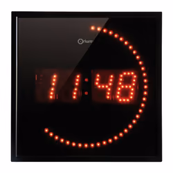 Horloge à LED STUDIO - 2 en 1 - Orium Désignation : Horloge à LED rougeCouleur : Noir et silverDim. (cm) : 28 x 28Vendu par : ...