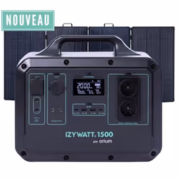 Pack station dénergie portative LFP IZYWATT 1500 et panneau solaire 315W Orium