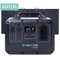 Pack station dénergie portative LFP IZYWATT 1500 et panneau solaire 315W Orium
