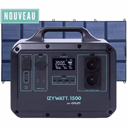 Pack station dénergie portative LFP IZYWATT 1500 et panneau solaire 400 Orium