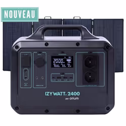 Pack station dénergie portative LFP IZYWATT 2400 et panneau solaire 315W Orium