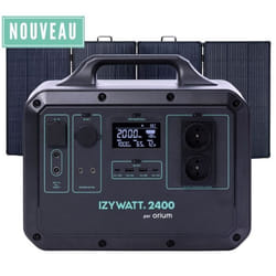 Pack station dénergie portative LFP IZYWATT 2400 et panneau solaire 315W Orium