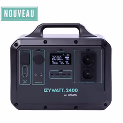 IZYWATT 2400W Station électrique portable pour camping et voyage 0 à 100% en 3h charge rapide technologie LFP