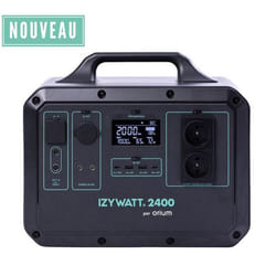 IZYWATT 2400W Station électrique portable pour camping et voyage 0 à 100% en 3h charge rapide technologie LFP