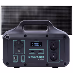 Station électrique portable Izywatt 1200 + panneau solaire fixe 200W - Orium Caractéristiques de la station électrique portab ...
