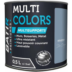 Peinture Multi-Supports Satin Soyeux 0,5 l bleu orage - Batir