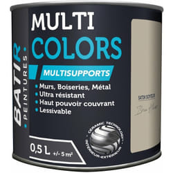 Peinture Batir Multi-supports Satin Soyeux 0,5 l Brun Hiver