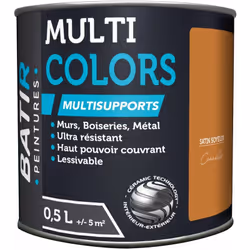 Peinture satinée à base de résine acrylique multi-supports. La technologie céramique Batir confère des propriétés « haute per ...