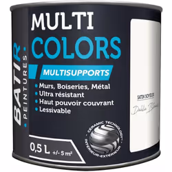 Peinture satinée à base de résine acrylique multi-supports. La technologie céramique Batir confère des propriétés > aux peint ...