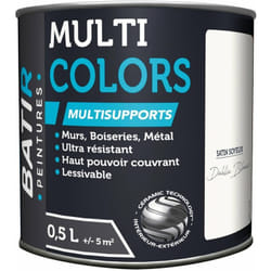 Peinture Batir Multi-supports Satin Soyeux 0,5 l Dahlia Blanc