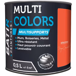 Peinture satinée à base de résine acrylique multi-supports. La technologie céramique Batir confère des propriétés « haute per ...