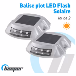 Toujours chargée, toujours prête Les balises plots LED Flash Beeper sont dotée d'un large panneau solaire intégré afin d'assu ...
