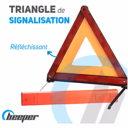 Sécurité et visibilité Indispensable Le triangle de signalisation Beeper est obligatoire dans tous les véhicules. Il vous app ...
