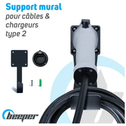 Beeper - Support mural pour câbles - chargeurs de véhicules électriques - hybrides rechargeables - Type 2
