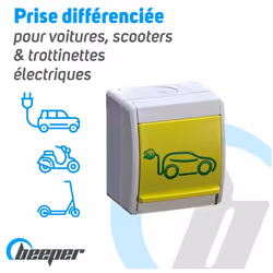 Sécurisée & 100% adaptée à la recharge des véhicules électriques Notre prise différenciée est spécialement dédiée à la rechar ...