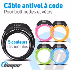 Antivol à code 60 cm (Ref.ME129-6) Antivol à code 125 cm (Ref.ME129-12) Un antivol à code performant Cet antivol à code est p ...