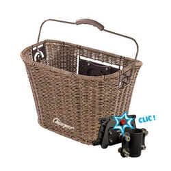 Panier en résine tressée pour trottinettes • Système de fixation sur le mât