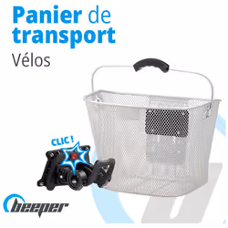 Découvrez le panier métal blanc pour vélos et trottinettes Beeper Le panier en métal blanc Beeper est pratique pour transport ...