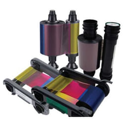 Evolis YMCKO ruban d'impression 300 pages Noir, Cyan, Gris, Magenta, Jaune