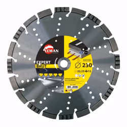 Leman - Disque diamant segments multimatériaux Ø 300 x 20 x H 12 mm • Disque segments turbo monobloc alternés, soudé laser. • ...