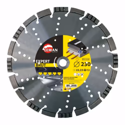 Leman - Disque diamant segments multimatériaux Ø 300 x 25,4/22,23 x H 12 mm • Disque segments turbo monobloc alternés, soudé ...