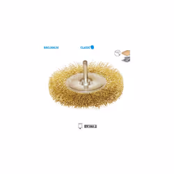 Brosse circulaire fil laiton ondulé Classic ø 75 ø Queue 6 Long. Queue 30 Ep. 10 Fil 0,20mm