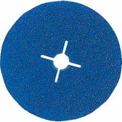 DISQUE FIBRE ZIRCONIUM D.125X22.23 GR 80 Support en fibres souple très résistant. Liant résine. A utiliser sur plateau réf. A ...