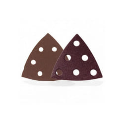 50 feuilles abrasives Delta triangle velcro 6 trous Grain 60 - Leman