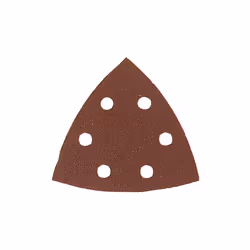 Lot de 8 patins triangulaires velcro corindon 94 x 94 mm Gr. 80 - 6 trous pour bois et métal. Type : Patin abrasif 6 trous Ma ...