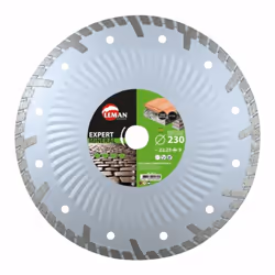 Leman - Disque diamant jante continue tuile granit Ø 230 mm • Disque turbo ventilé à jante continue. • Monté sur flasque Alu  ...
