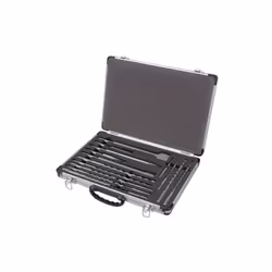 17 Accessoires de perforation et burinage SDS plus dans leur coffret robuste, qualité pro LEMAN. Coffret métallique composé d ...