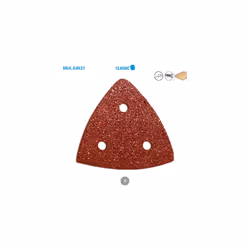 Lot de 10 patins abrasifs triangulaires Classic Larg. 80 Long. 80 Grain 60mm