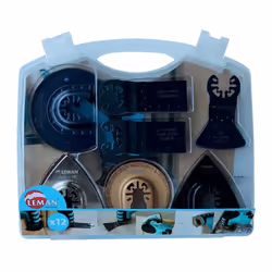 Coffret de 12 accessoires LEMAN multi-matériaux pour outil oscillant - 4500.12 - Leman - Coffret de 12 accessoires multi-maté ...