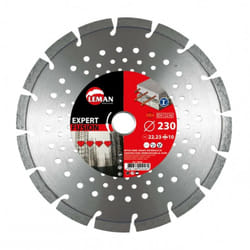 Leman - Disque diamant segments multimatériaux Diam 230 x H 10 mm x Flasque Alu M14