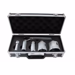 Coffret de 5 trépans diamantés M14 grès cérame D20-68mm pour meuleuse Leman Rapide et confortable sur meuleuse. Grande résist ...